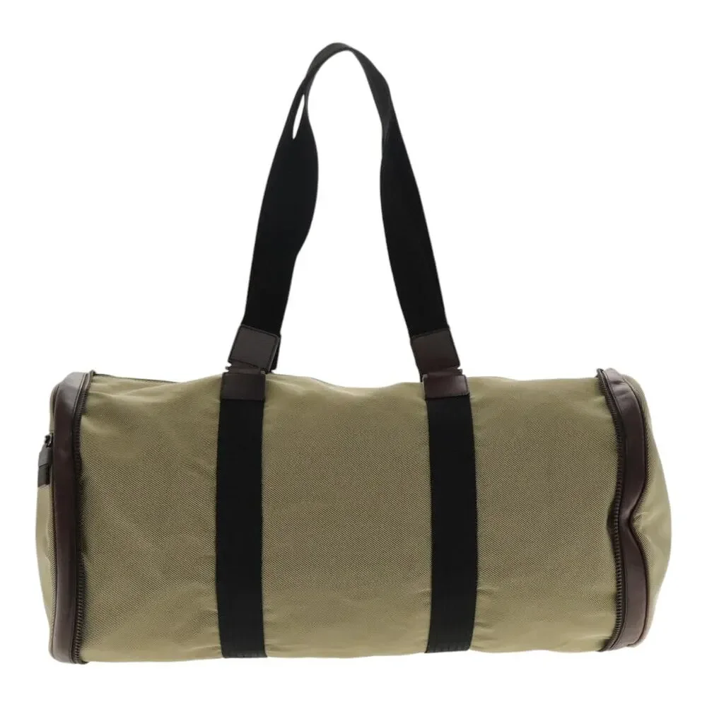Salvatore Ferragamo Boston Bag Canvas Beige Silver